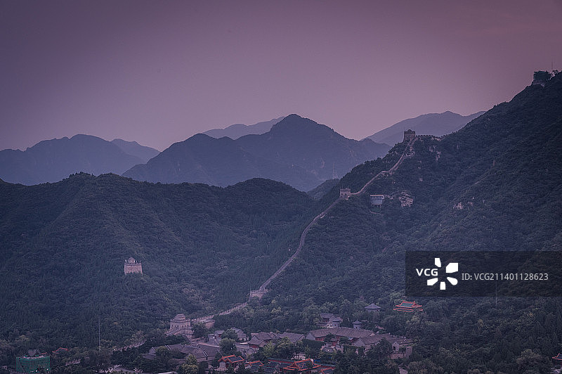 夜游居庸关长城图片素材