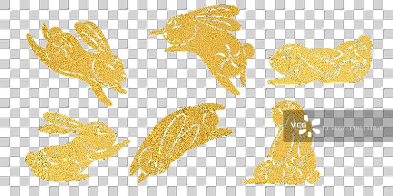 剪纸兔子元素图片素材