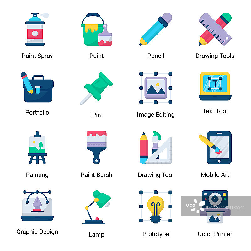 数字艺术与摄影图标合集图片素材