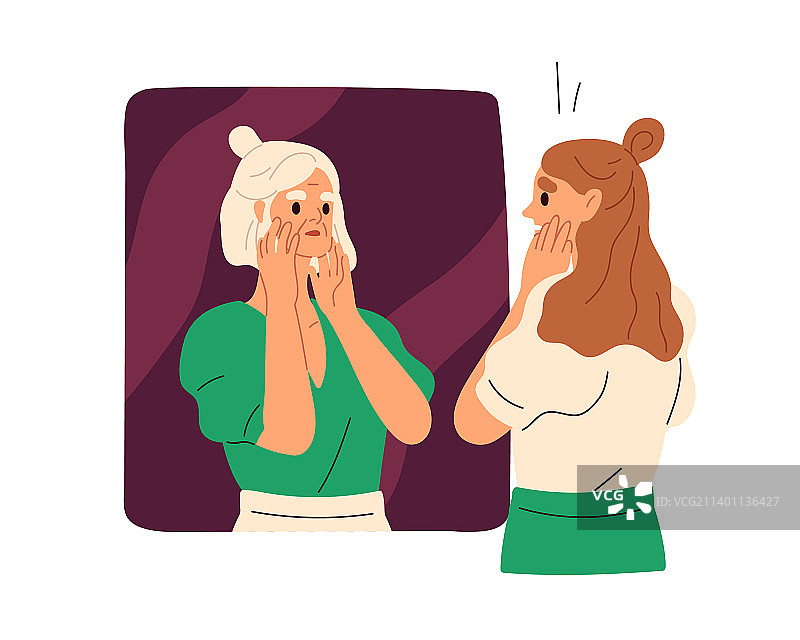 衰老恐惧症：皱纹心理学图片素材