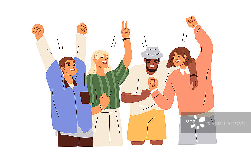 充满活力的团队庆祝业务成功图片素材