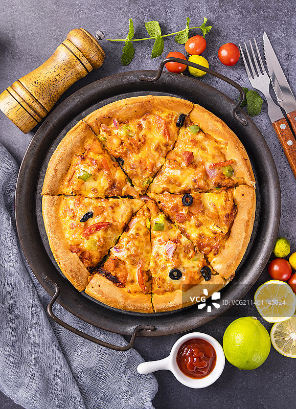 西餐美食披萨拍摄图片素材