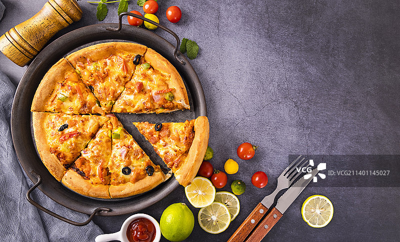 西餐美食披萨拍摄图片素材