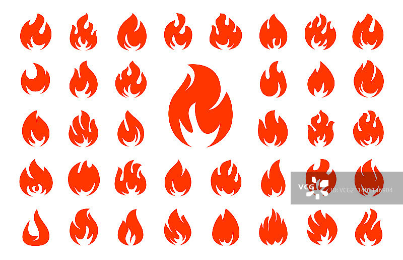 红色火焰篝火图标图片素材