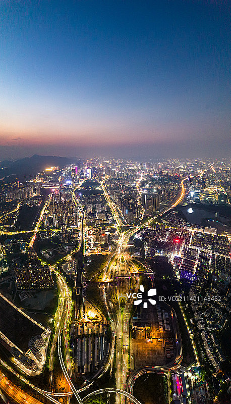 深圳市龙华区城市风光夜景图片素材