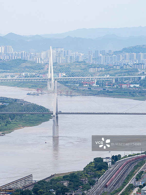 重庆市大渡口区白居寺大桥长焦镜头图片素材