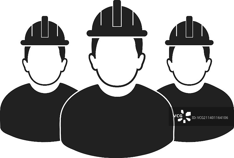 工人团队扁平风格图标EPS图片素材