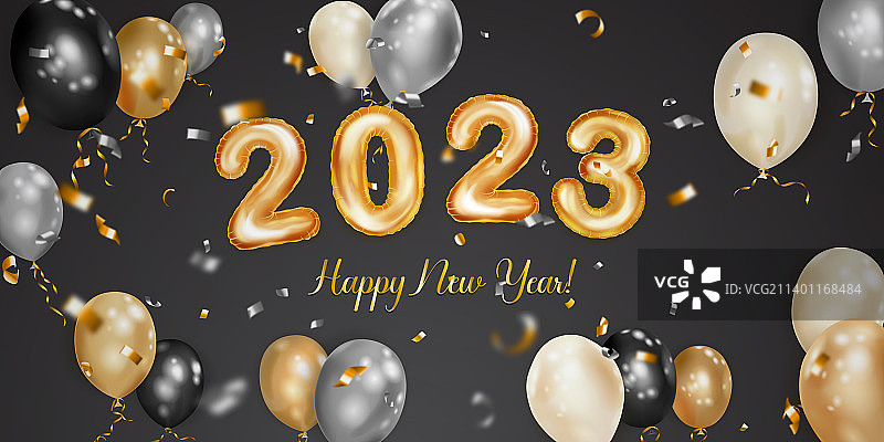 用2023数字铝箔气球庆祝圣诞节图片素材