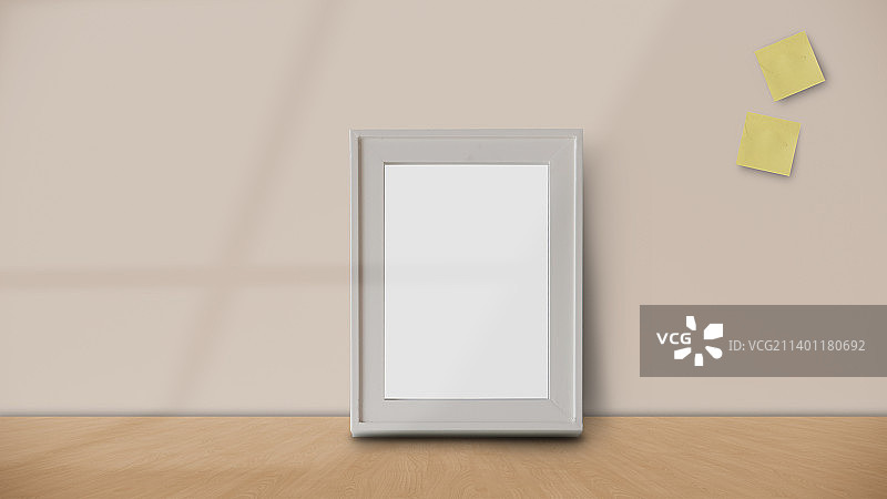客厅窗边相框海报样机图片素材