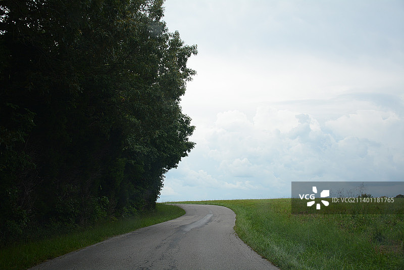 美国肯塔基州：树木与空旷道路图片素材