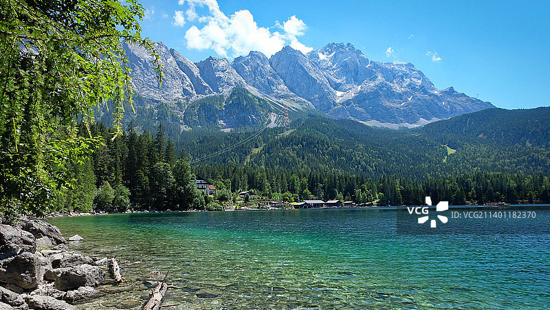 德国格赖瑙艾布湖湖光山色美景图片素材