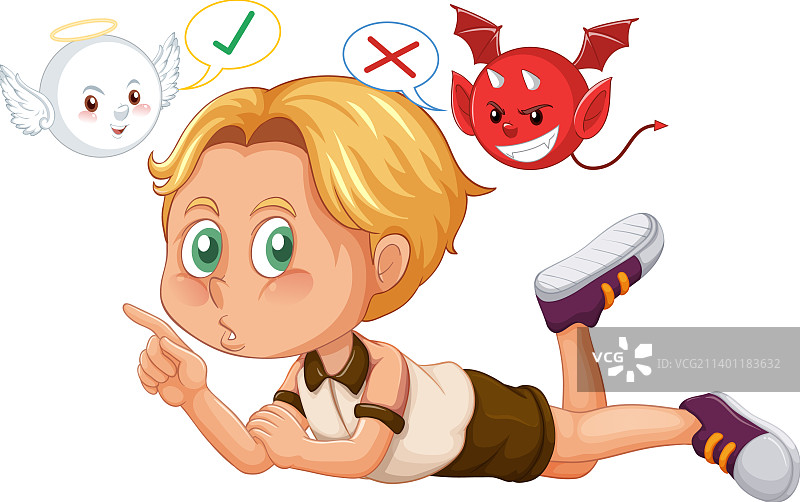 卡通人物与魔鬼天使的战斗图片素材