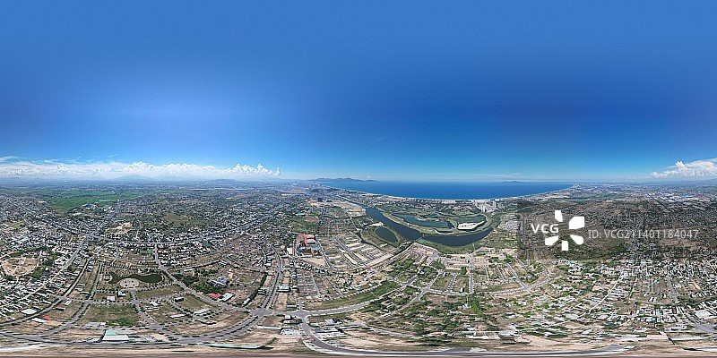 越南城市天际线航拍图片素材