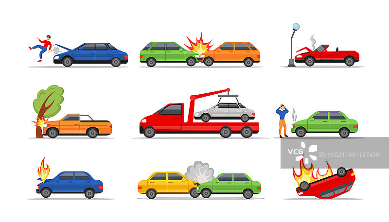 车祸交通事故车辆损坏图片素材