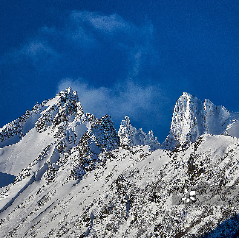 挪威赫隆峡湾，孙墨尔阿尔卑斯山风光图片素材