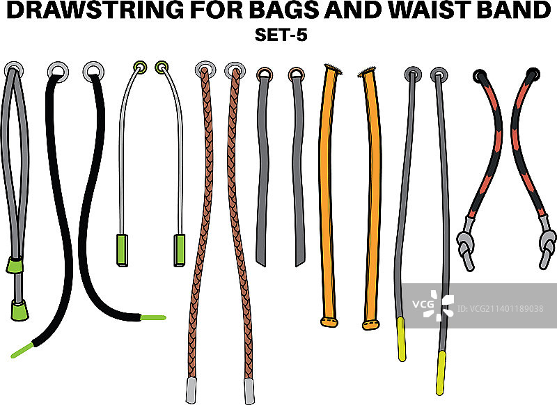 抽绳扁平草图合集图片素材