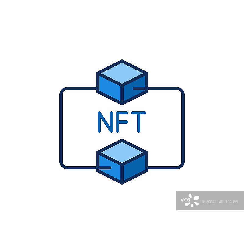 具有NFT概念的两个区块链块图片素材