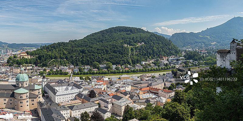 奥地利萨尔茨堡高角度景观图片素材