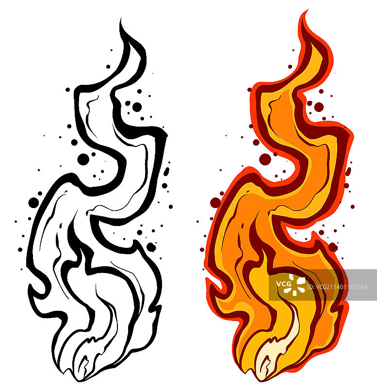 卡通手绘燃烧火焰图片素材