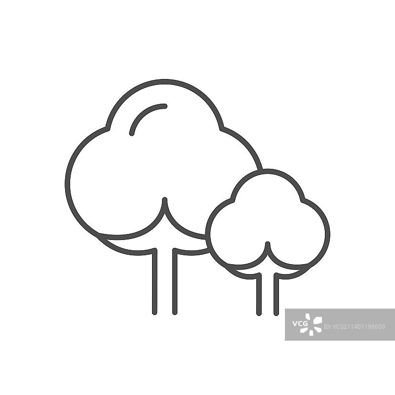 棉花植物线条轮廓图标图片素材