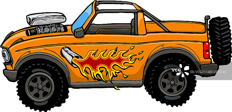 卡通敞篷四驱越野车图片素材