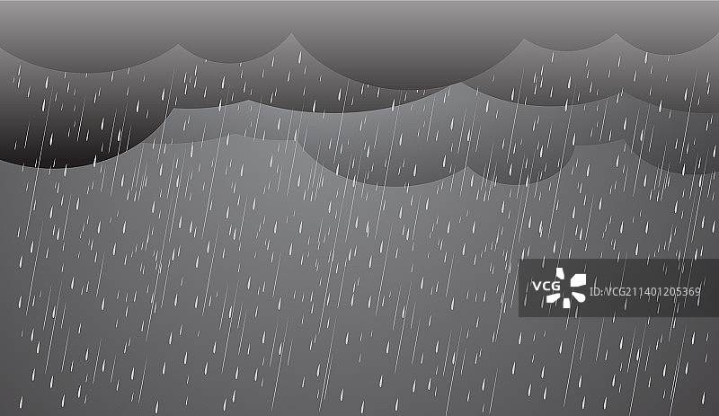 阴暗天空中的大雨和雨季云层图片素材
