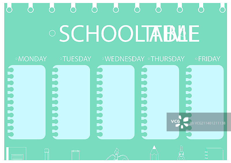 儿童返校课程表模板图片素材