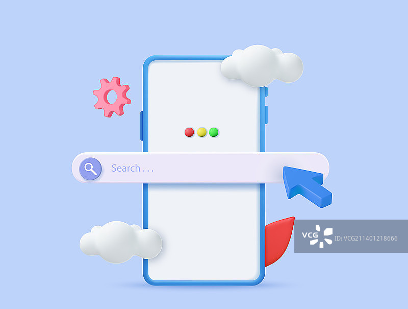 用智能手机在网上进行3D搜索图片素材