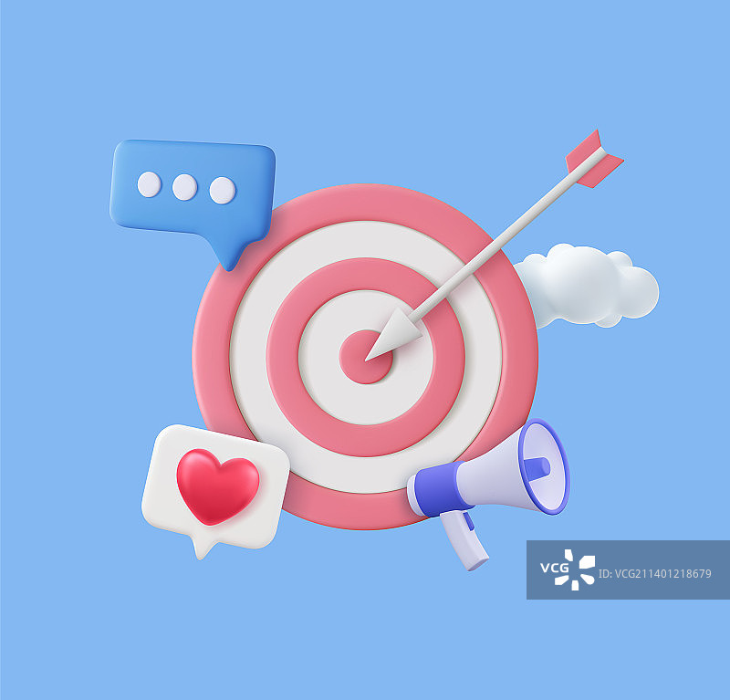 3D搜索引擎优化和社交媒体营销概念图片素材