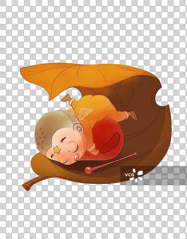 和尚小憩图片素材