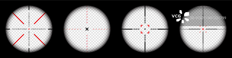黑色背景上的狙击步枪光学瞄准镜图片素材
