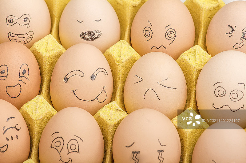 一群面带表情的鸡蛋图片素材