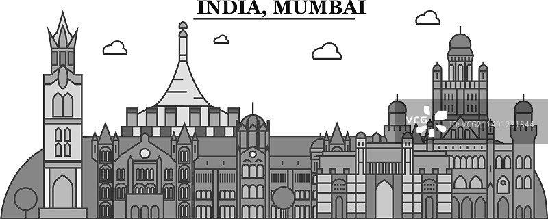 印度孟买城市天际线图片素材