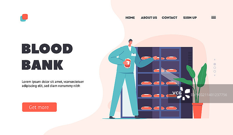 献血站着陆页模板，男护士图片素材