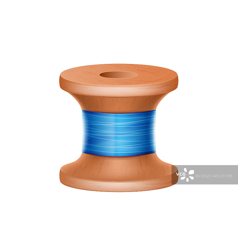 逼真的蓝色线轴工具图片素材