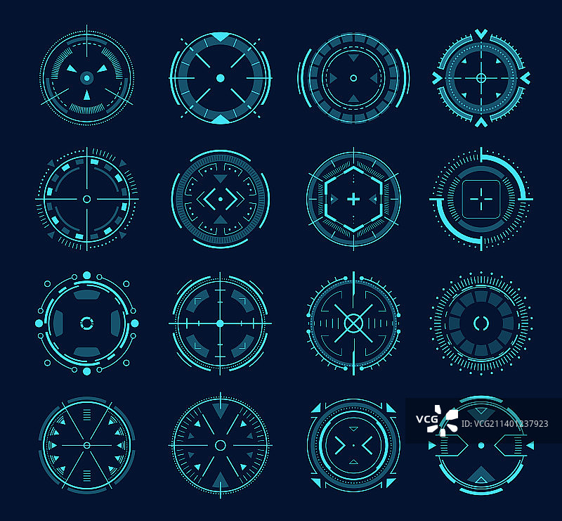 平视显示器瞄准军事十字线狙击镜图片素材
