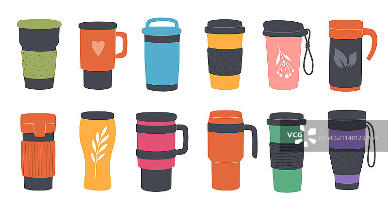 可重复使用的保温杯旅行杯图片素材