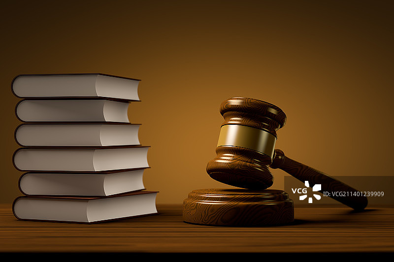木槌与书籍拍卖与法律图片素材