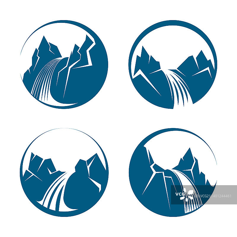 瀑布图标合集图片素材