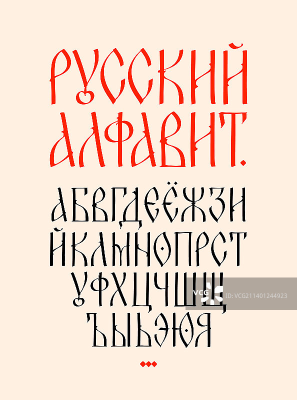 古俄语宪章字体展示图片素材