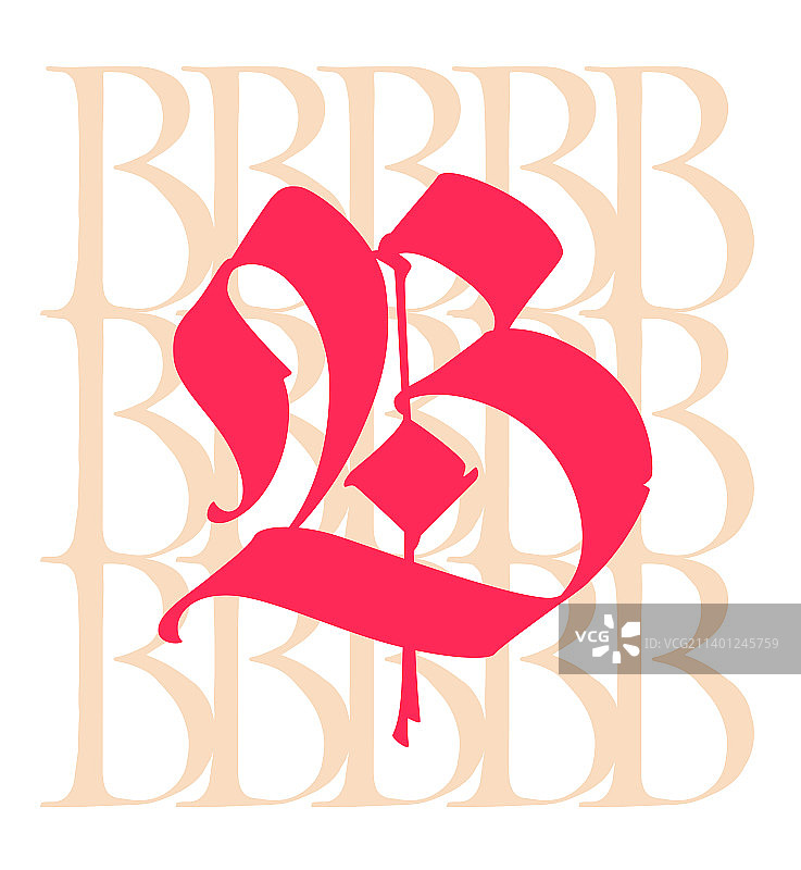 哥特风格字母B符号图片素材