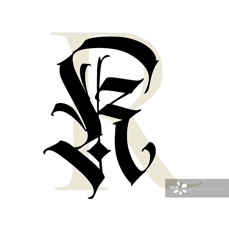 哥特式字母R符号图片素材