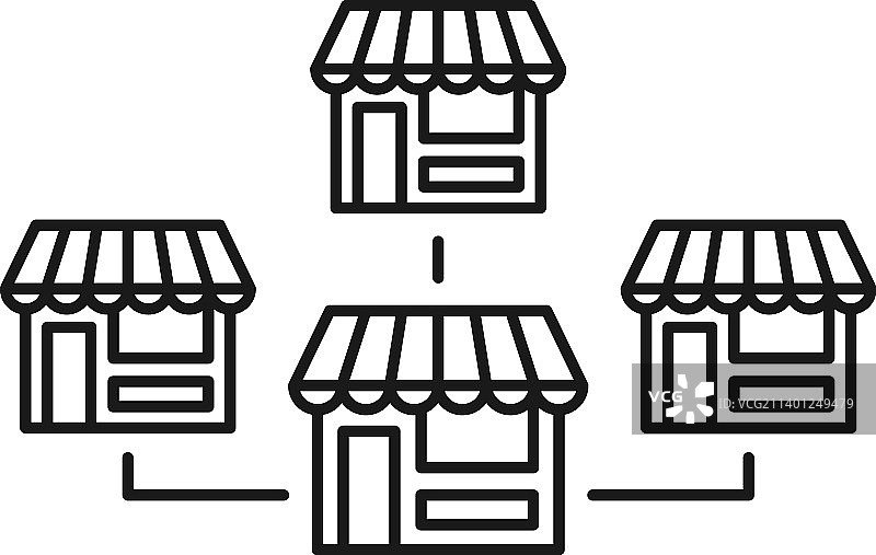 特许经营商业合作线条艺术图标图片素材