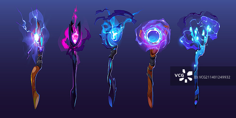 带有特效的魔法杖图片素材