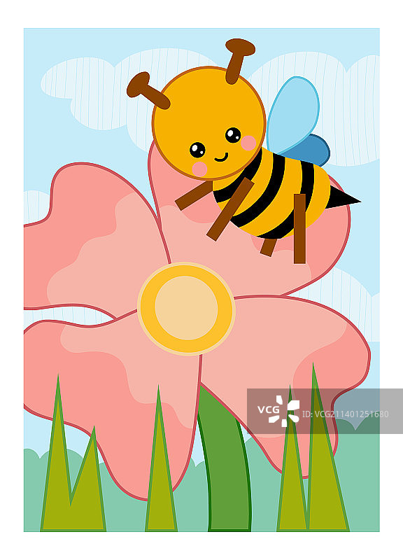 儿童卡通彩色海报花朵图片素材