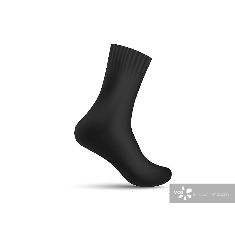 隐形人体模型腿上的黑色逼真袜子图片素材