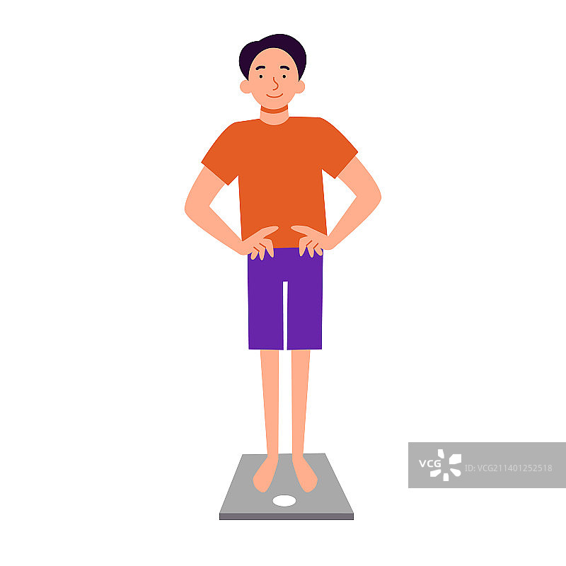 男人站在天平秤上控制过度图片素材