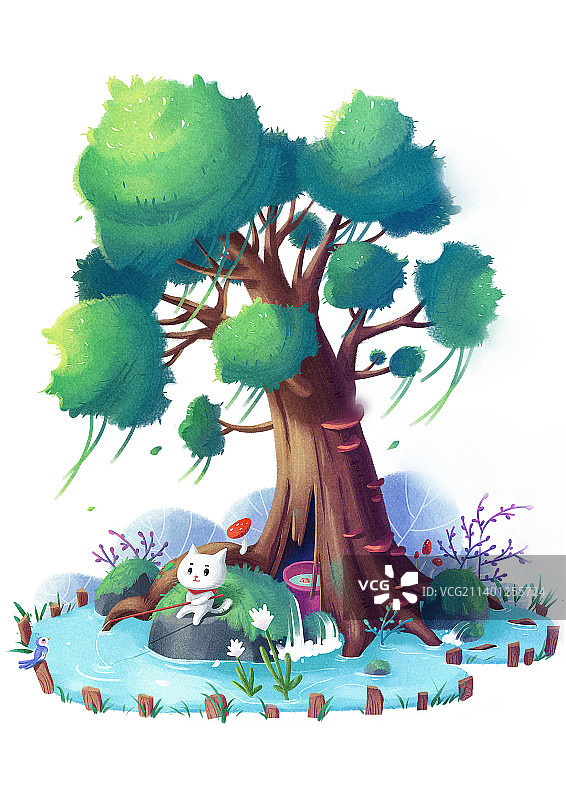 清新小场景插画图片素材