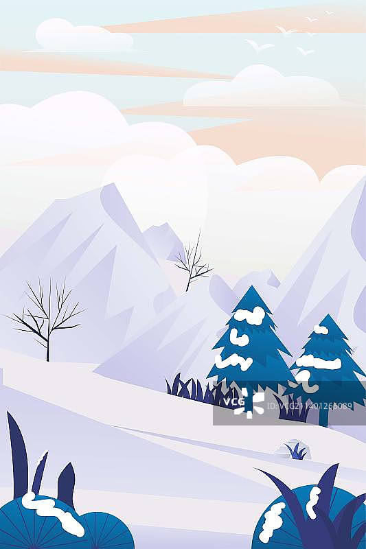 冬天立冬冬至大雪小雪滑雪户外家庭教育亲子游戏扁平矢量插画图片素材