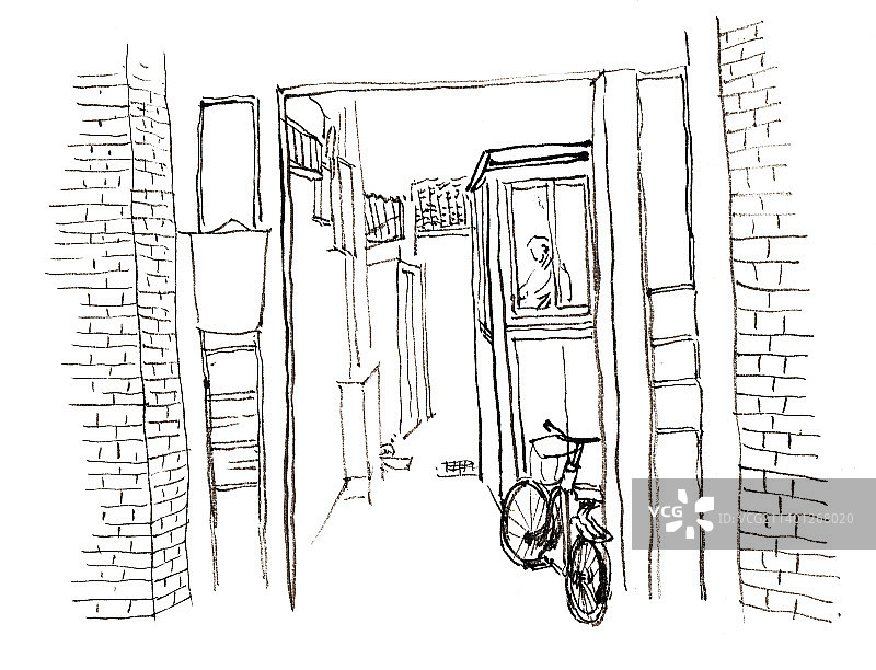 静静的胡同口图片素材